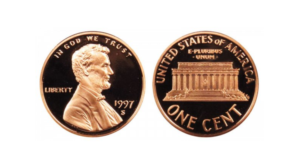 1997 Double-Ear Lincoln Penny