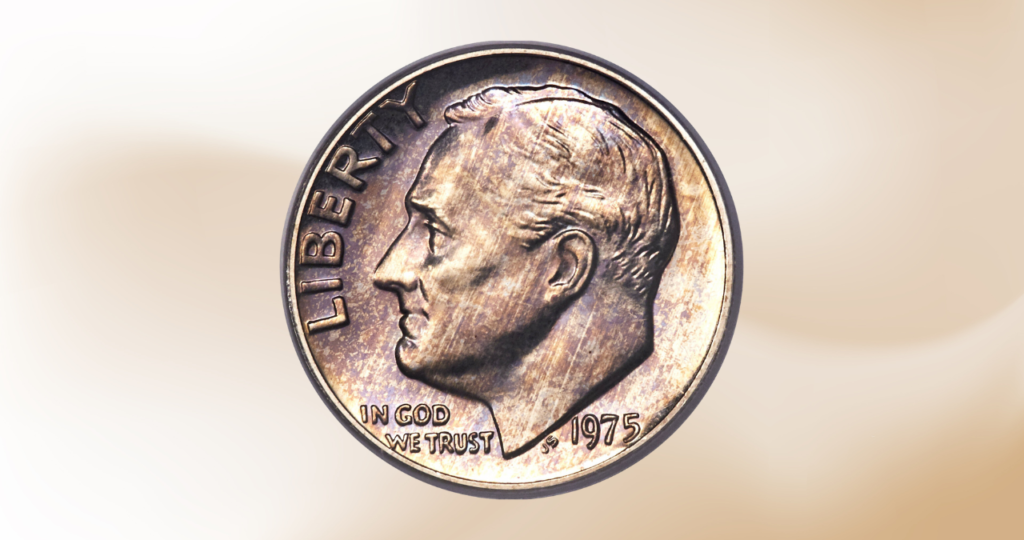 1975 No S Proof Type 2 Clad Roosevelt Dime