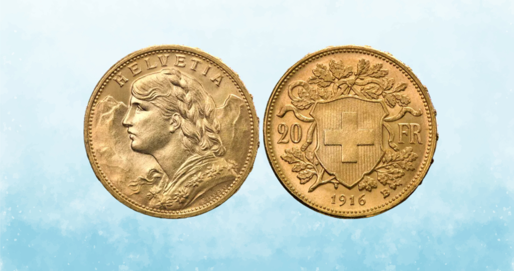 Swiss Gold 20 Francs Vreneli (1897-1949)